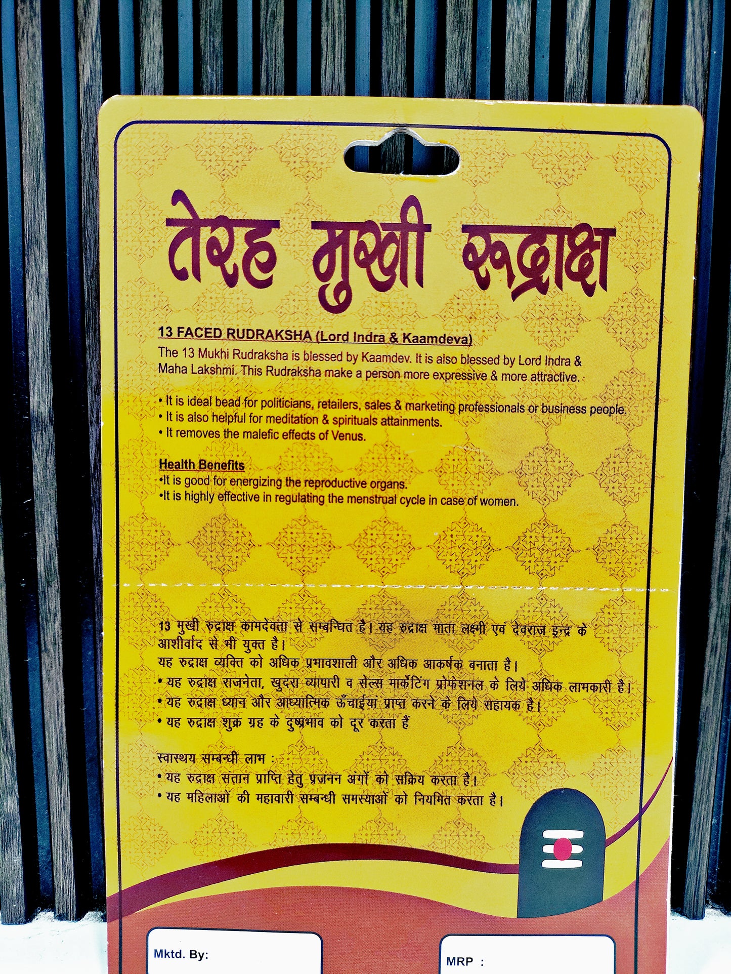 13 Mukhi Rudraksha (Original Terah Mukhi Rudraksha Bead) Thirteen Face Rudraksha with Silver Capping