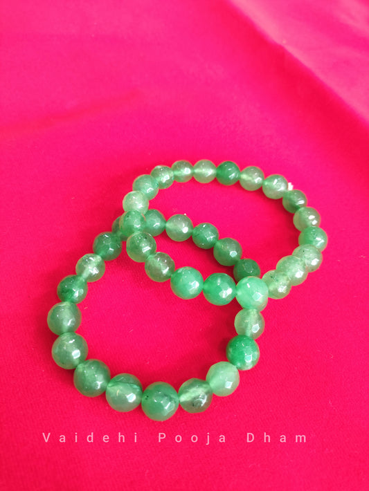 Green Aventurine Bracelet- For Prosperity in 10 mm Diamond Cut