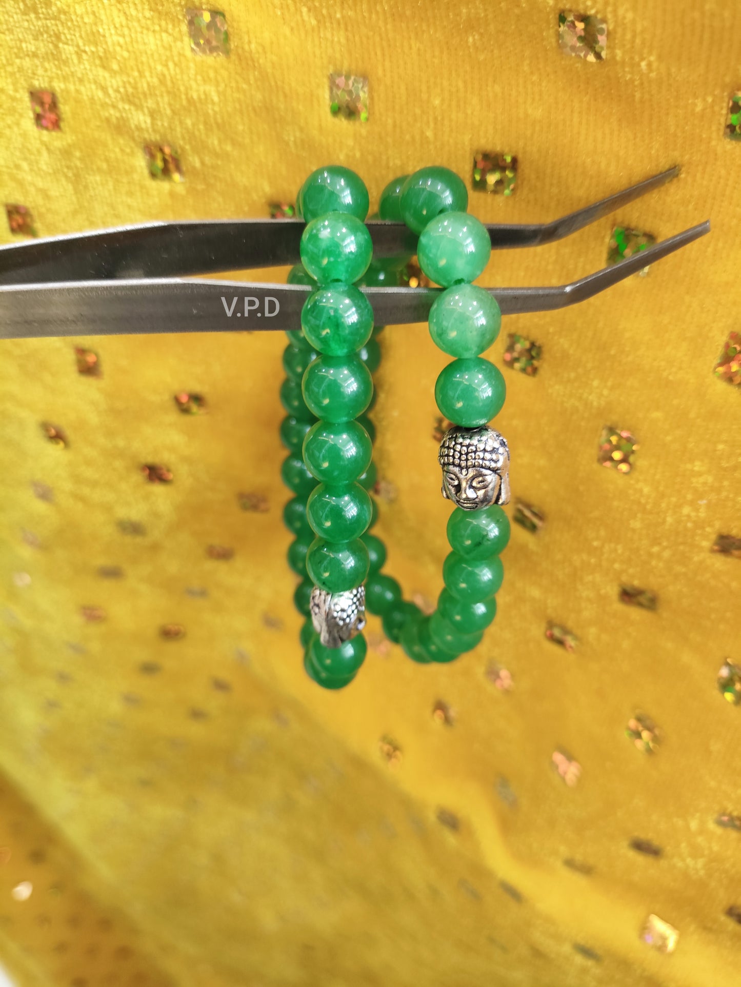 Green Aventurine Bracelet- For Prosperity in 10 mm Diamond Cut