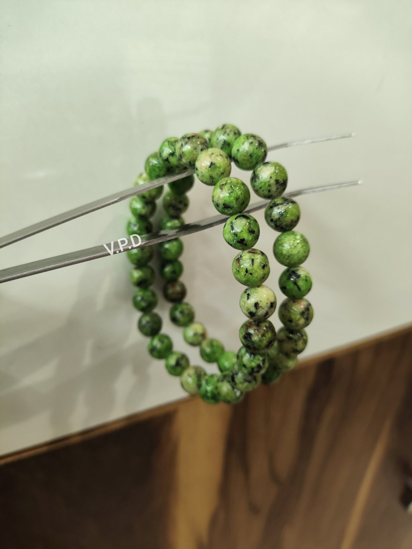 Fern Green Spotted Jade Bracelet- For Harmony