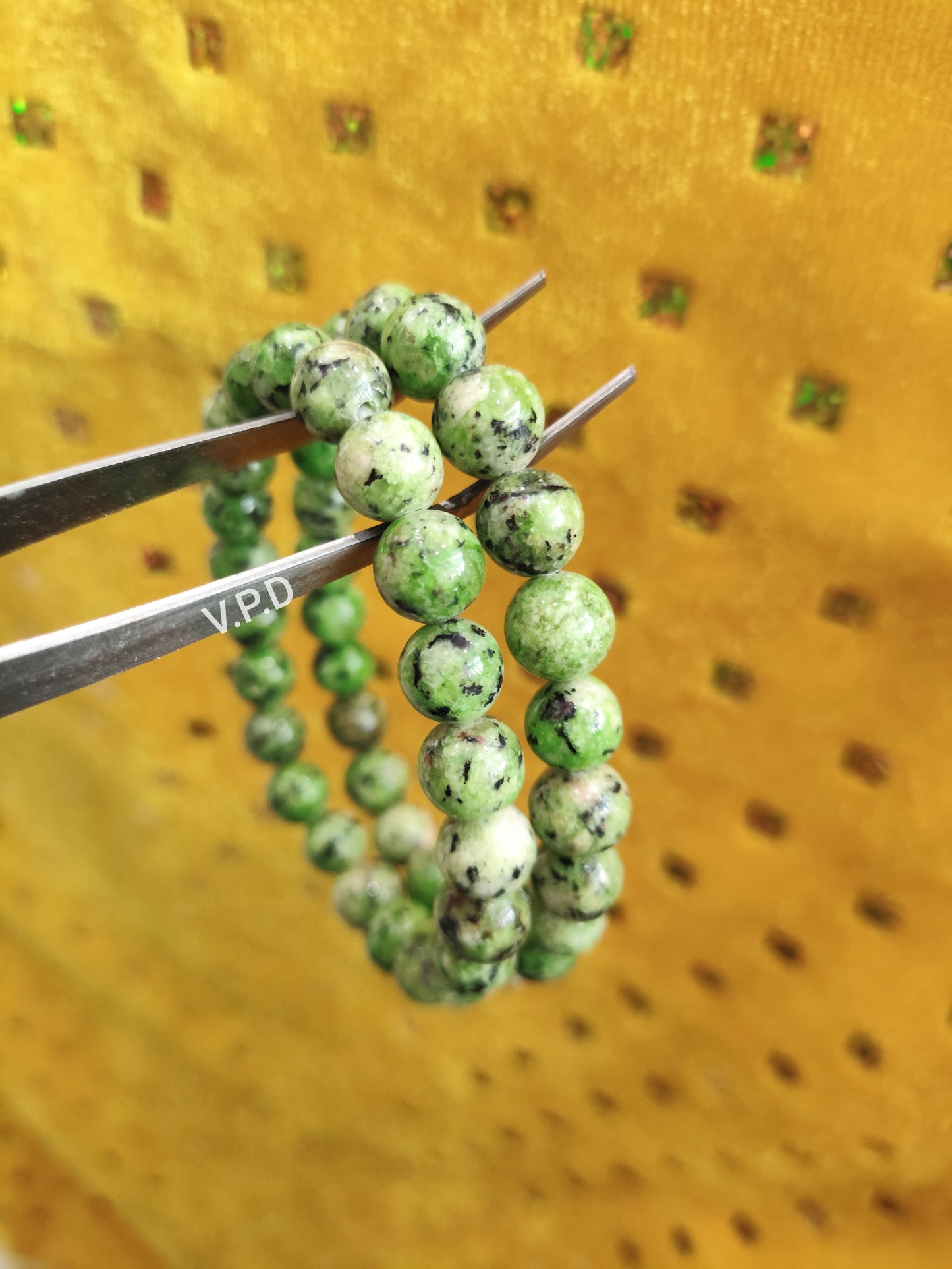 Fern Green Spotted Jade Bracelet- For Harmony