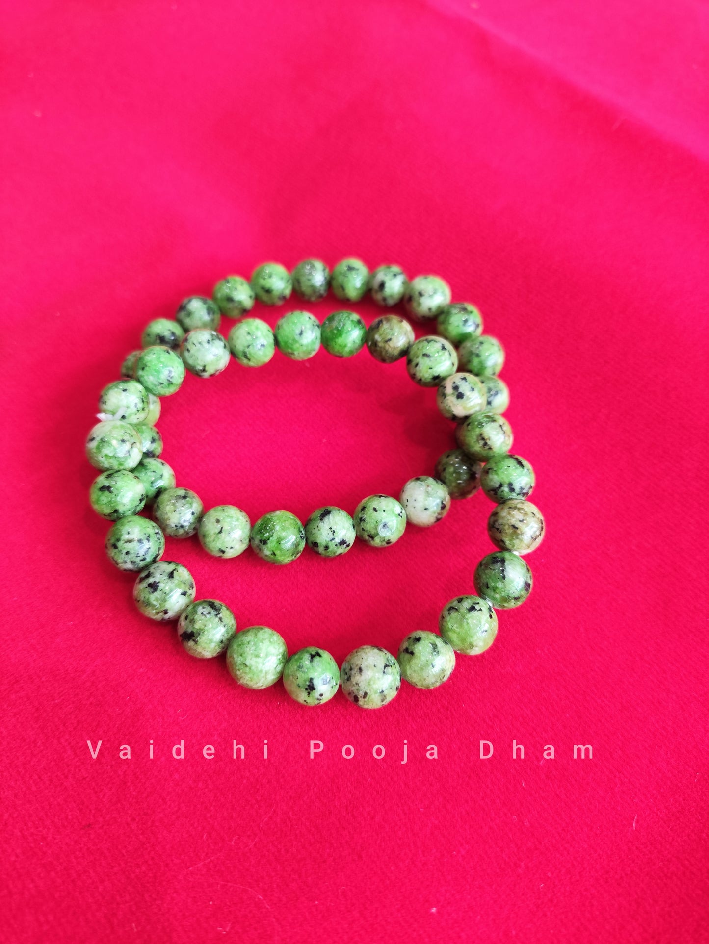 Fern Green Spotted Jade Bracelet- For Harmony