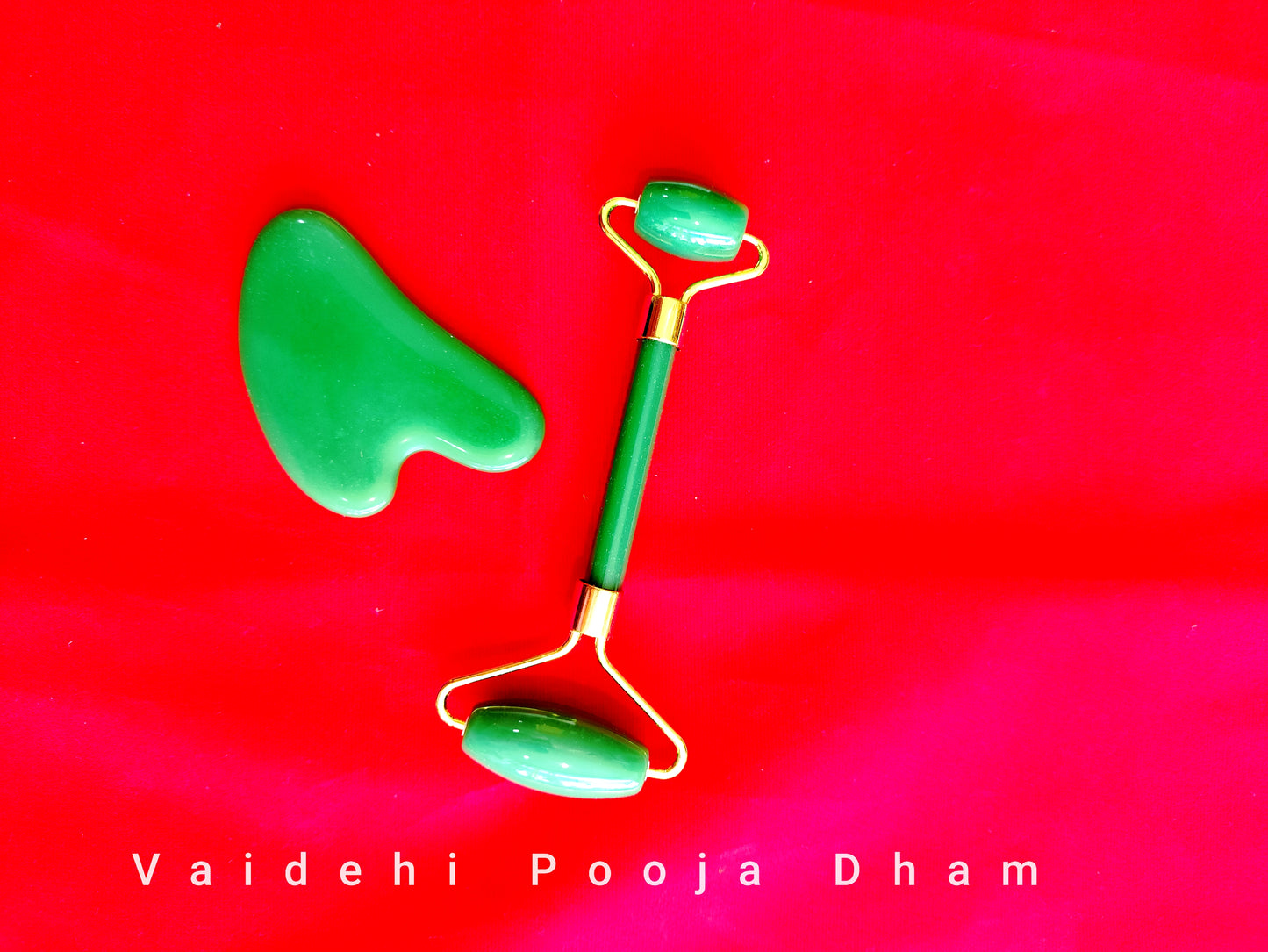 Green Jade Gua Sha & Face Roller Set – Natural Beauty & Healing Tool